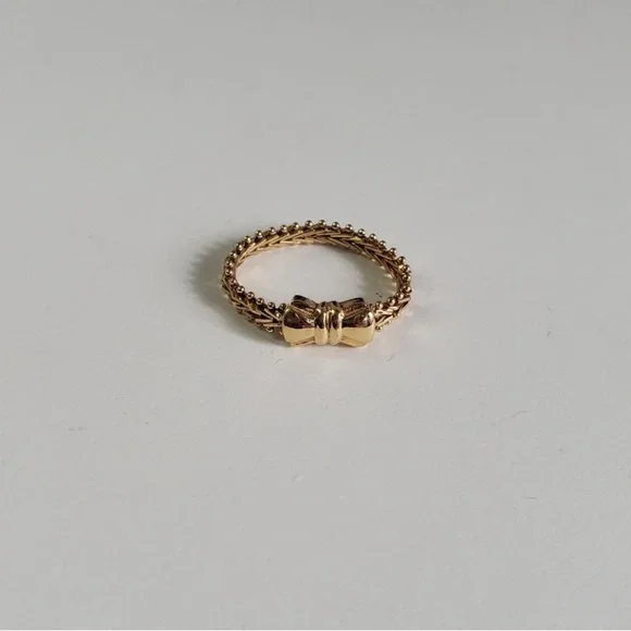14K Gold Bow Flexible Ring - Picture 4 of 7